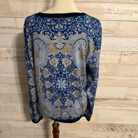 NWT Talbots size L paisley cardigan - Picture 3 of 10